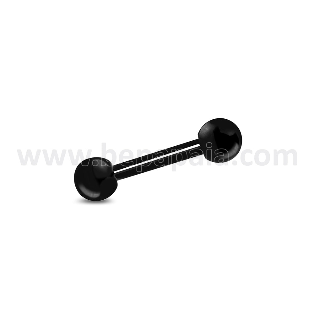 Micro barbell de Acero Quirúrgico negro de 1.2mm