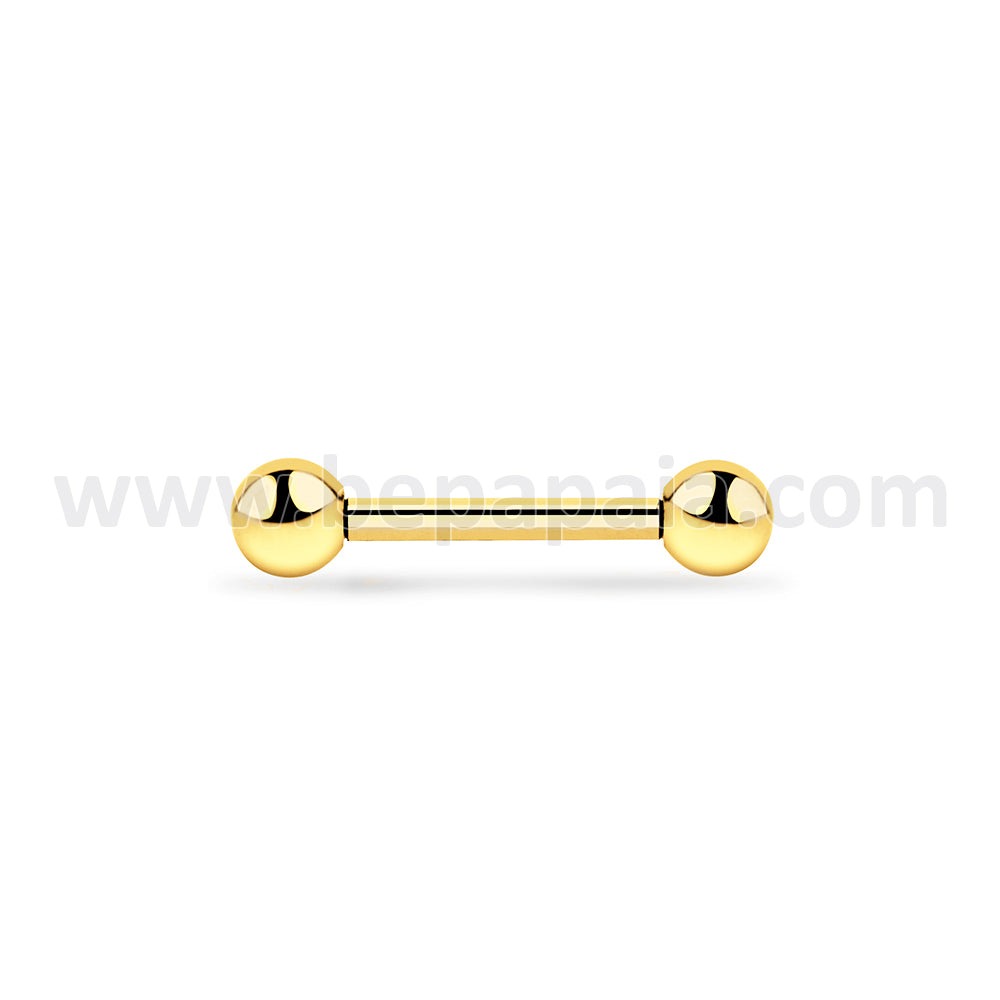 Gold steel micro barbell 1.2mm