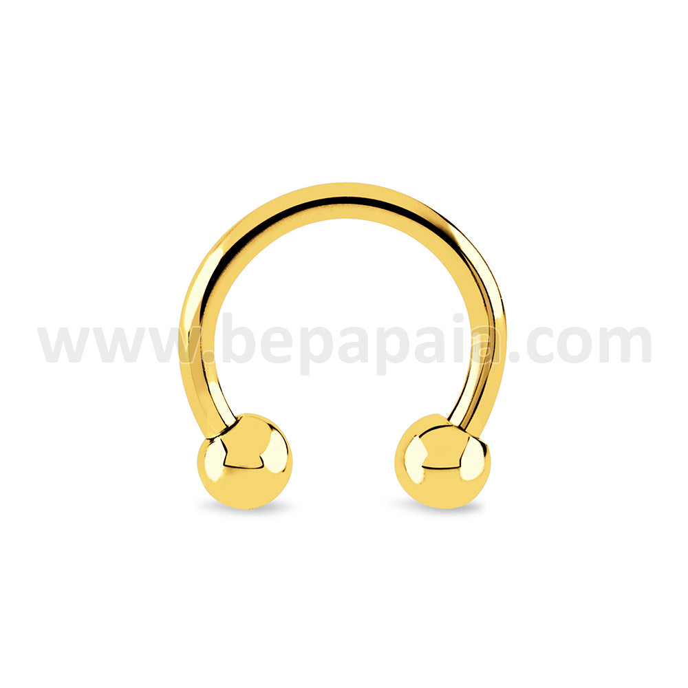 Gold steel circular barbell 0.8, 1.0 & 1.2mm
