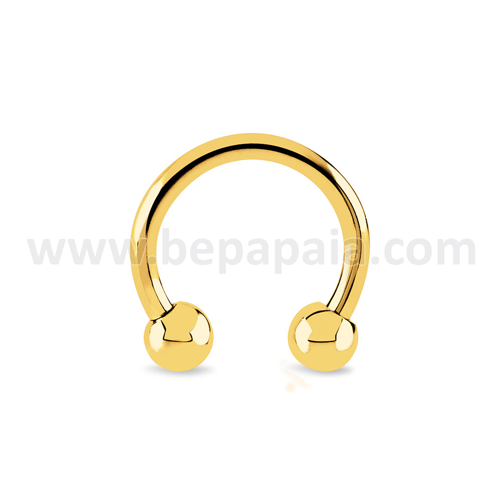Gold steel circular barbell 1.6mm