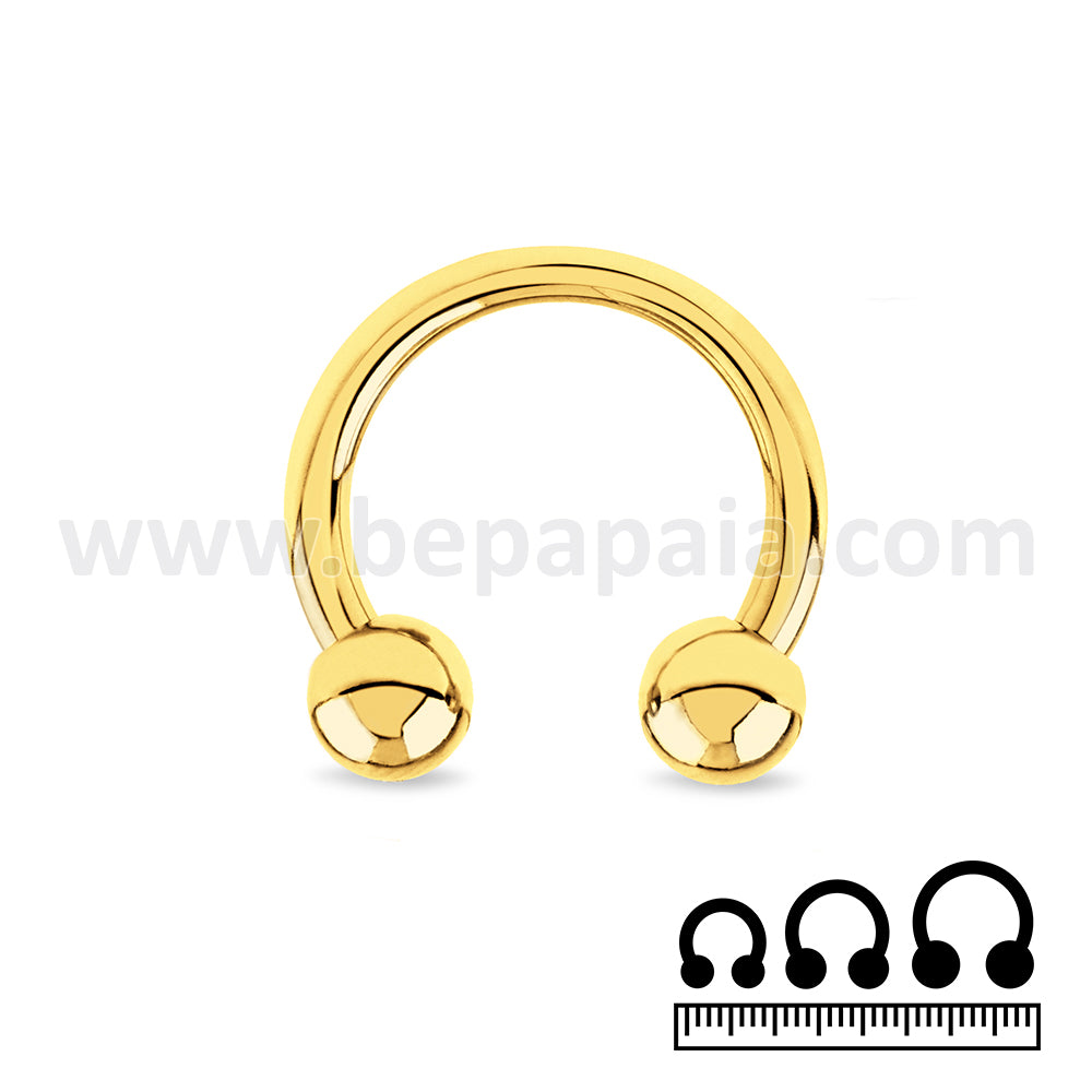 Gold steel circular barbell 2mm