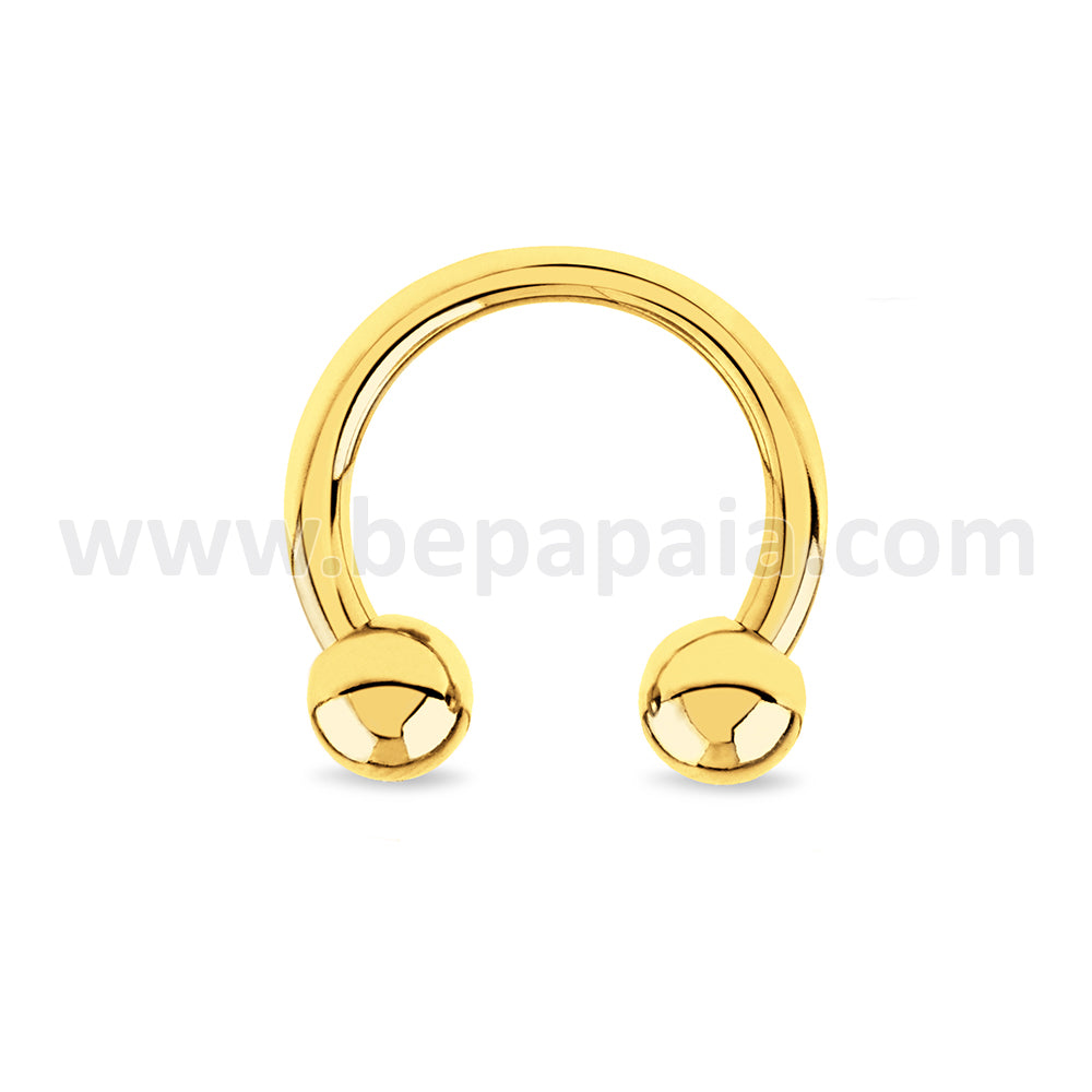 Gold steel circular barbell 2mm