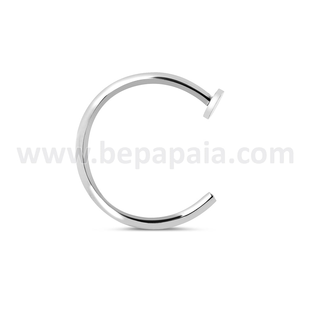 Surgical Steel nose ring with flat disk 0.8 and 1.0mm