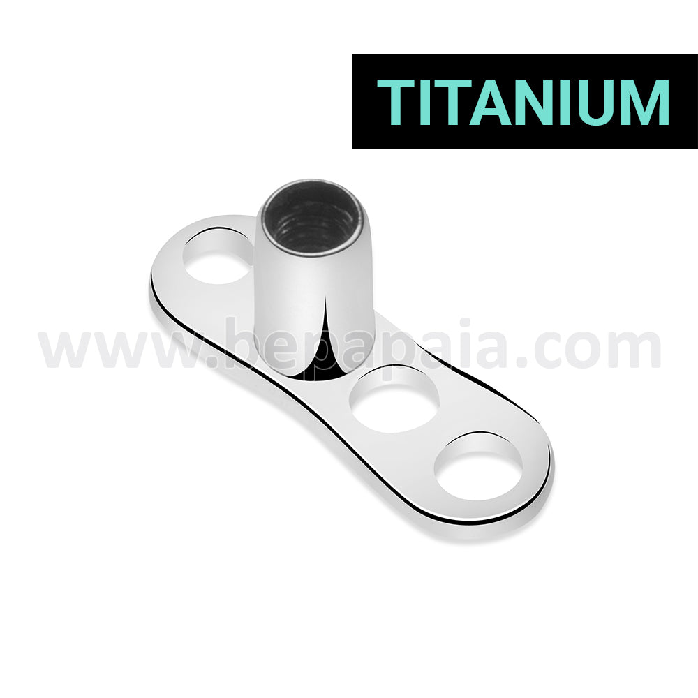 Microdermal in titanio G23 con 3 fori 7.0x2.5x1.6mm