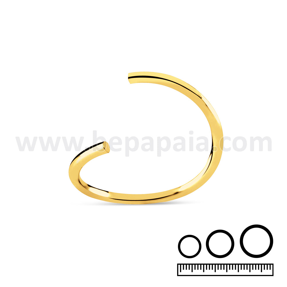 Gold steel flexible ring 0.8, 1.0, 1.2mm