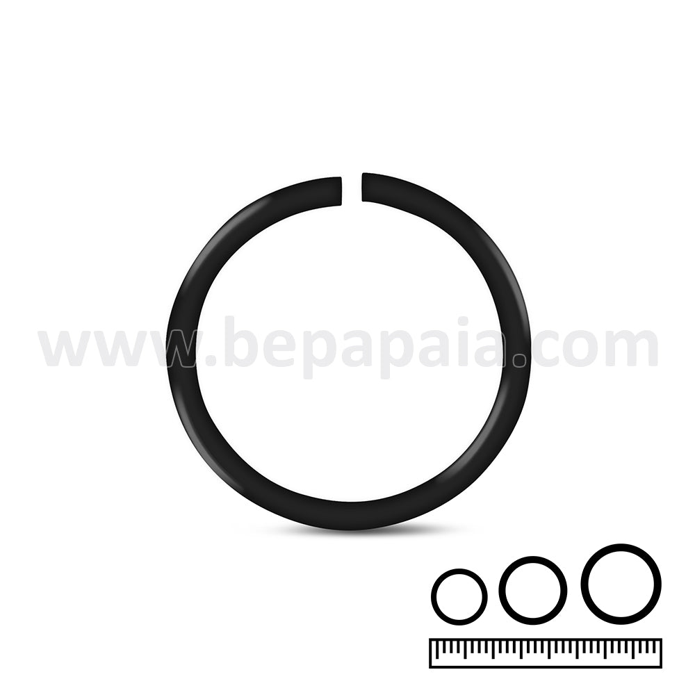 Anello flessibile in Acciaio Chirurgico nero 0.8, 1.0, 1.2mm