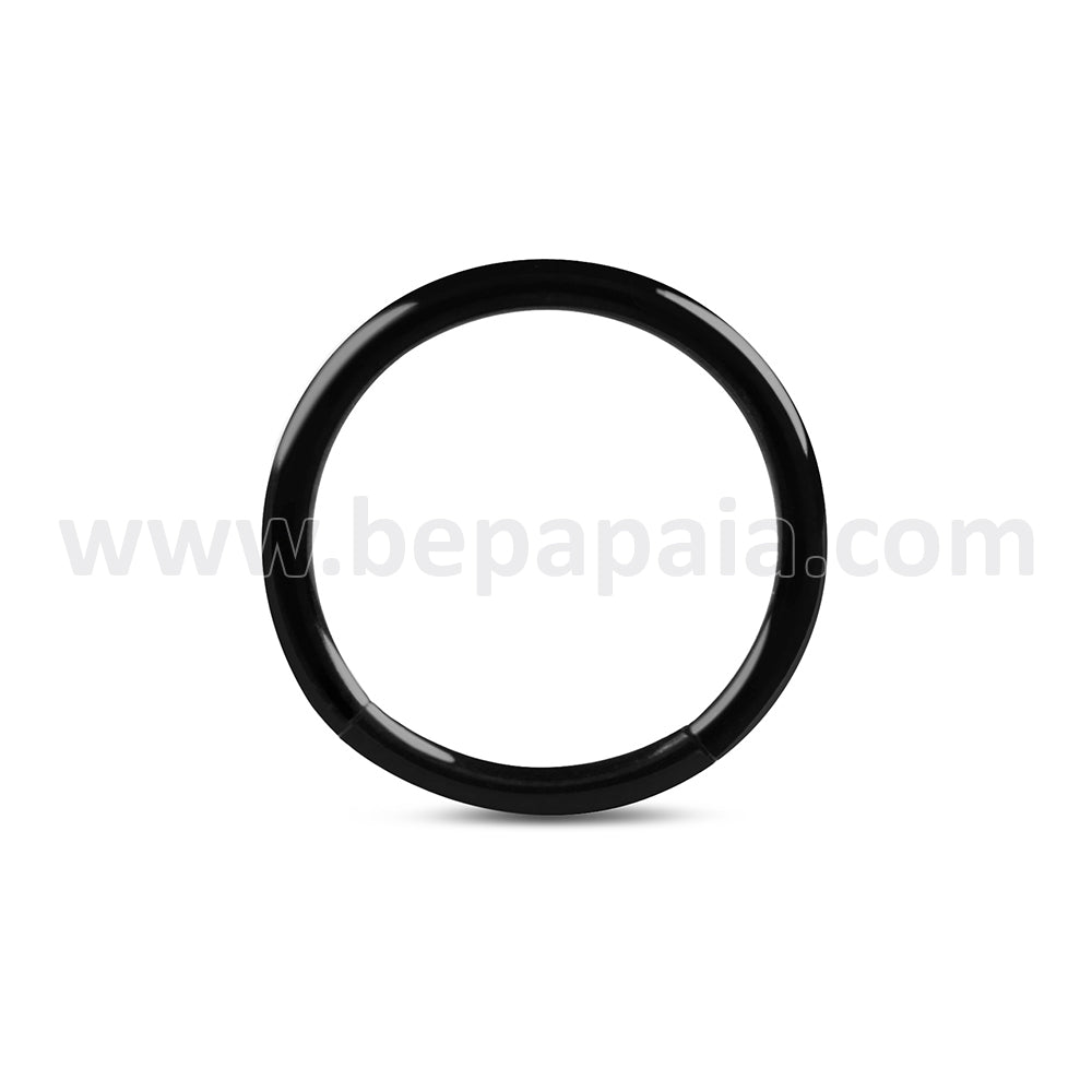 Black steel hinged segment ring 0.8x8,10mm