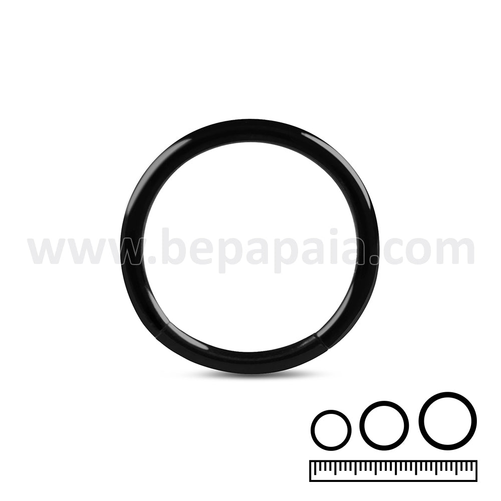 Black Surgical Steel segment ring 1.2mm