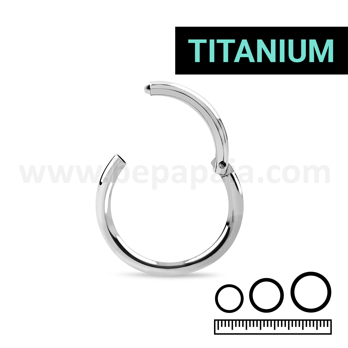 Aro segmento de titanio con cierre bisagra 1.2mm