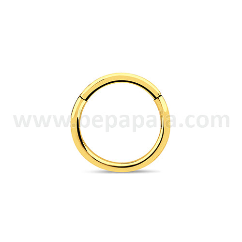 Piercing aro acero dorado segmento bisagra 1.0x6,8,10mm