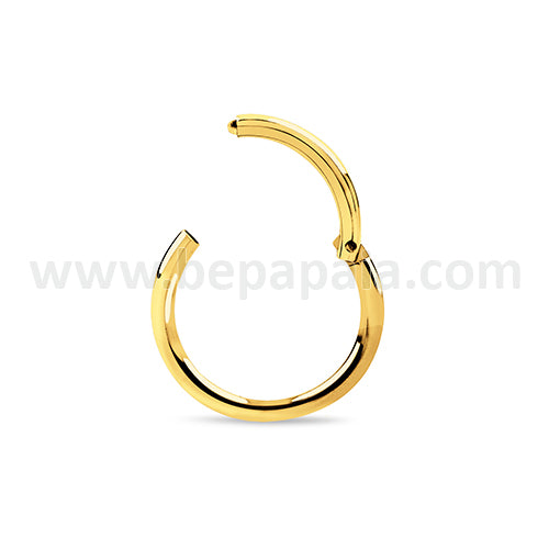 Gold steel hinged segment ring 1.2x6,8,10mm